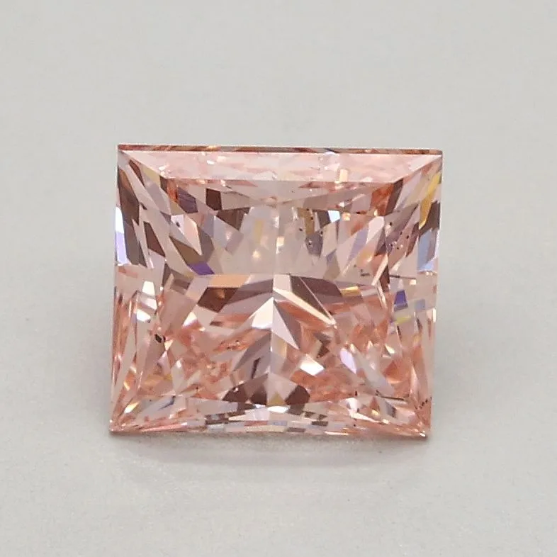 1.00ct PRINCESS Fancy Intense Pink SI1 Coloured Lab diamond