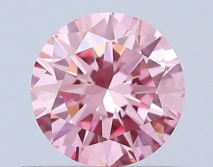 0.51ct ROUND Fancy Vivid Pink VVS2 Coloured Lab diamond