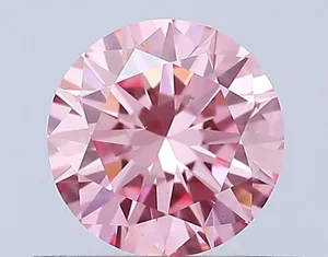 0.51ct ROUND Fancy Vivid Pink VVS2 Coloured Lab diamond
