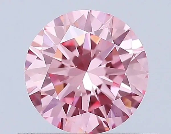 0.51ct ROUND Fancy Vivid Pink VVS2 Coloured Lab diamond