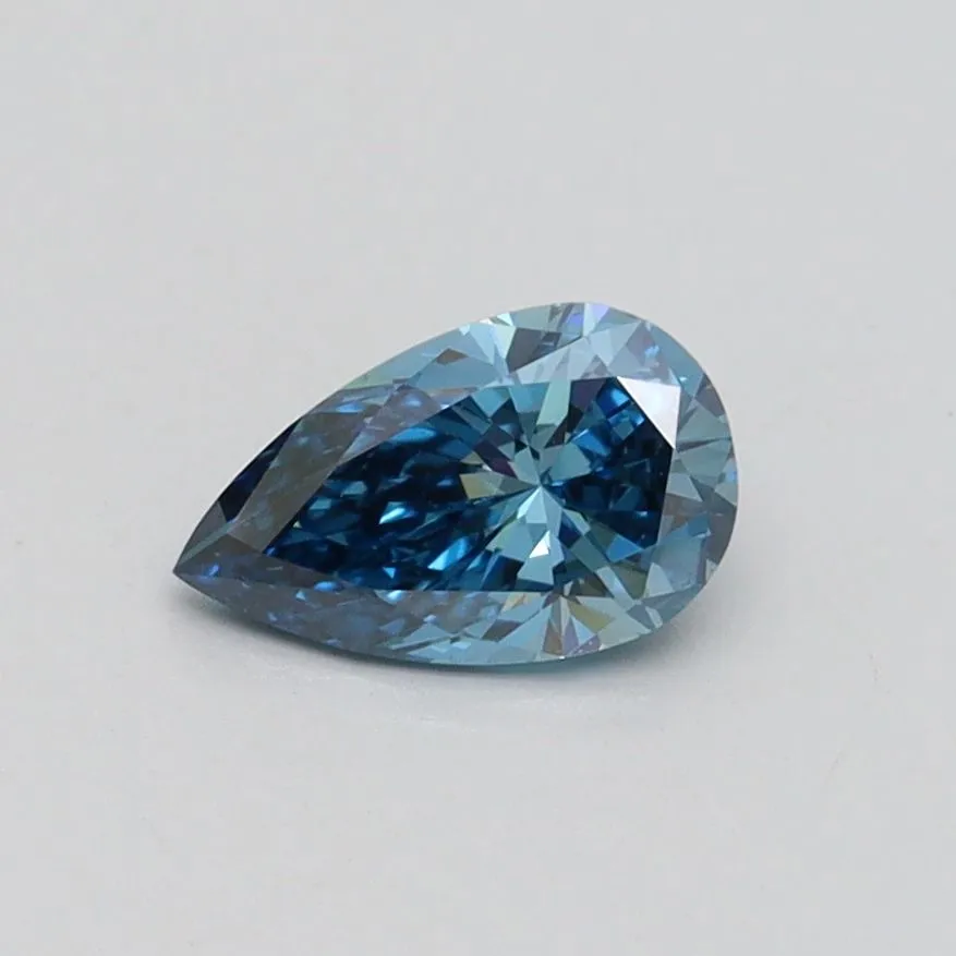 0.50ct PEAR Fancy Vivid Blue VS2 Coloured Lab diamond