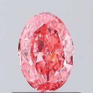 0.5ct OVAL Fancy Vivid Pink VS1 Coloured Lab diamond