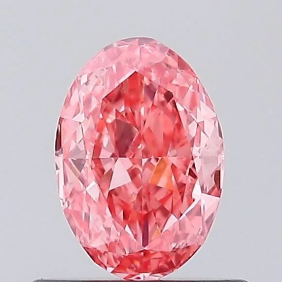 0.5ct OVAL Fancy Vivid Pink VS1 Coloured Lab diamond