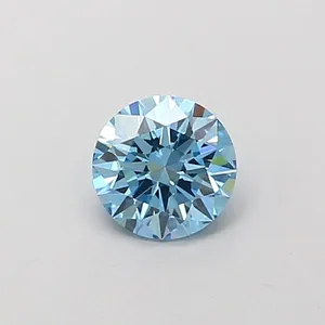 0.61ct ROUND Fancy Vivid Blue VS1 Coloured Lab diamond