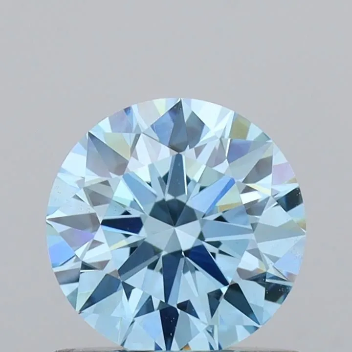 0.74ct ROUND Fancy Vivid Blue VS1 Coloured Lab diamond