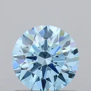 0.74ct ROUND Fancy Vivid Blue VS1 Coloured Lab diamond
