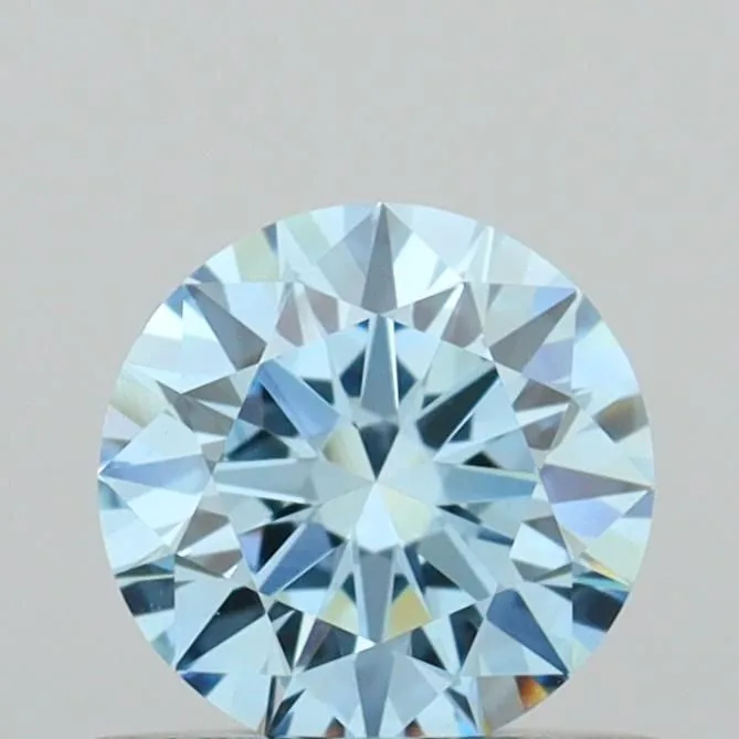 0.55ct ROUND Fancy Vivid Blue VVS2 Coloured Lab diamond