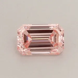 0.61ct EMERALD Fancy Intense Pink VS2 Coloured Lab diamond