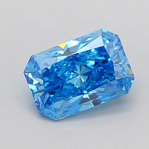 0.92ct RADIANT Fancy Vivid Blue VS1 Coloured Lab diamond