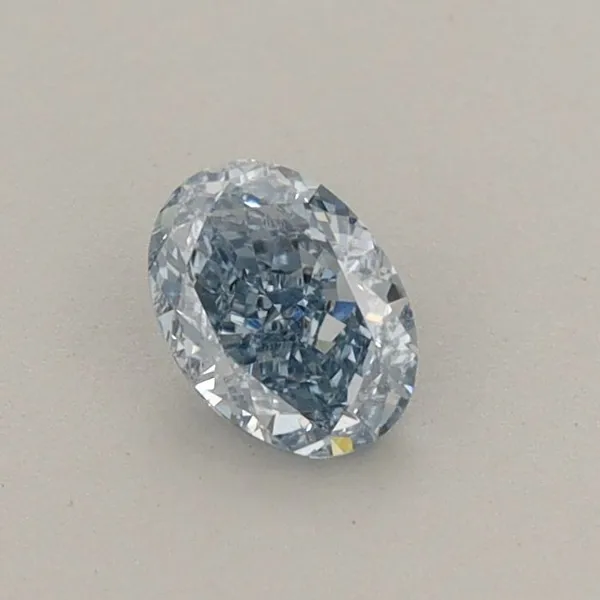 0.4ct OVAL Fancy Intense Blue VS1 Coloured Lab diamond