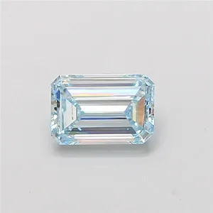 0.95ct EMERALD Fancy Greenish Blue VVS1 Coloured Lab diamond