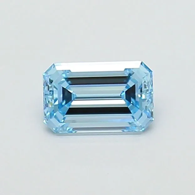 1.21ct EMERALD Fancy Vivid Blue VVS2 Coloured Lab diamond