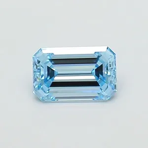 1.21ct EMERALD Fancy Vivid Blue VVS2 Coloured Lab diamond