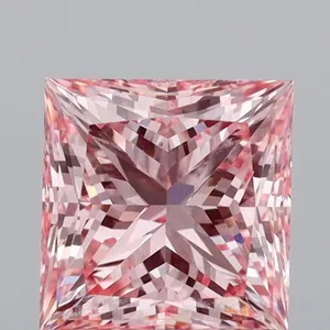 1.5ct PRINCESS Fancy Vivid Pink VS1 Coloured Lab diamond