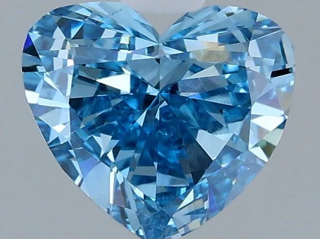 0.58ct HEART Fancy Vivid Blue VS1 Coloured Lab diamond