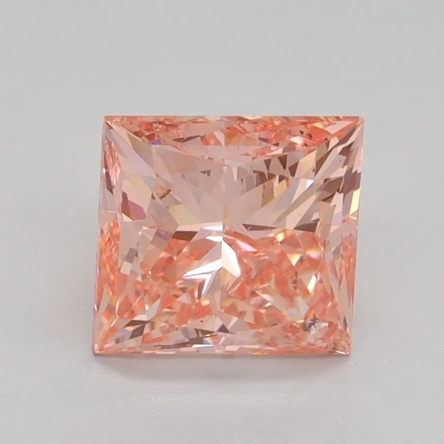2.02ct PRINCESS Fancy Intense Pink VS2 Coloured Lab diamond