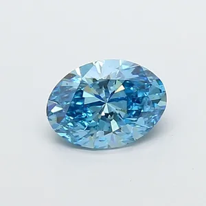 1.38ct OVAL Fancy Vivid Blue SI1 Coloured Lab diamond