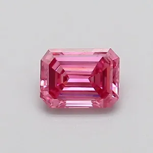 0.37ct EMERALD Fancy Vivid Pink VVS2 Coloured Lab diamond