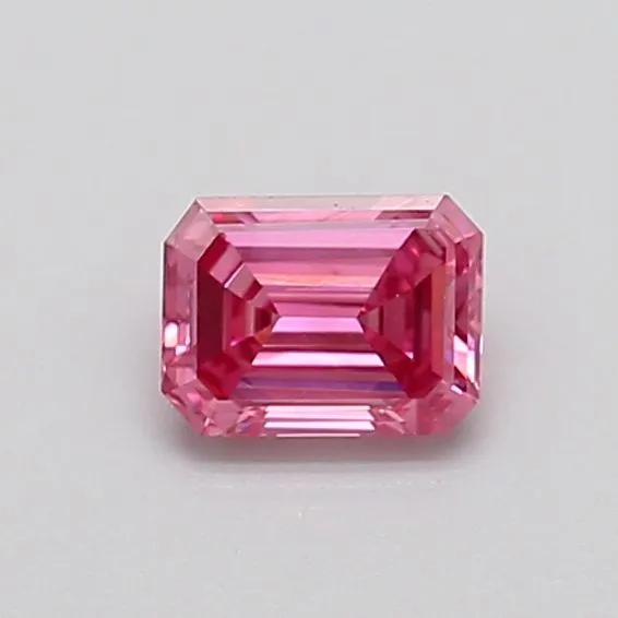 0.37ct EMERALD Fancy Vivid Pink VVS2 Coloured Lab diamond