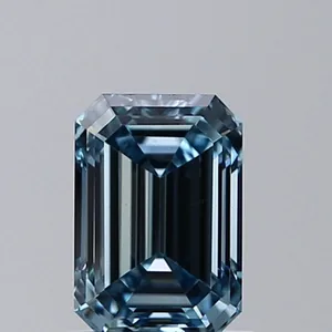 1.03ct EMERALD Fancy Intense Blue VS1 Coloured Lab diamond