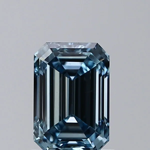 1.03ct EMERALD Fancy Intense Blue VS1 Coloured Lab diamond