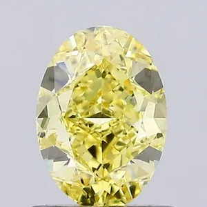 1ct OVAL Fancy Intense Yellow SI1 Coloured Lab diamond