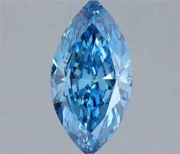 1.22ct MARQUISE Fancy Vivid Blue VVS2 Coloured Lab diamond