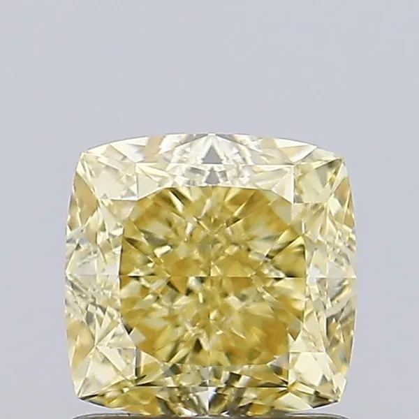 1.07ct CUSHION Fancy Yellow VVS2 Coloured Lab diamond
