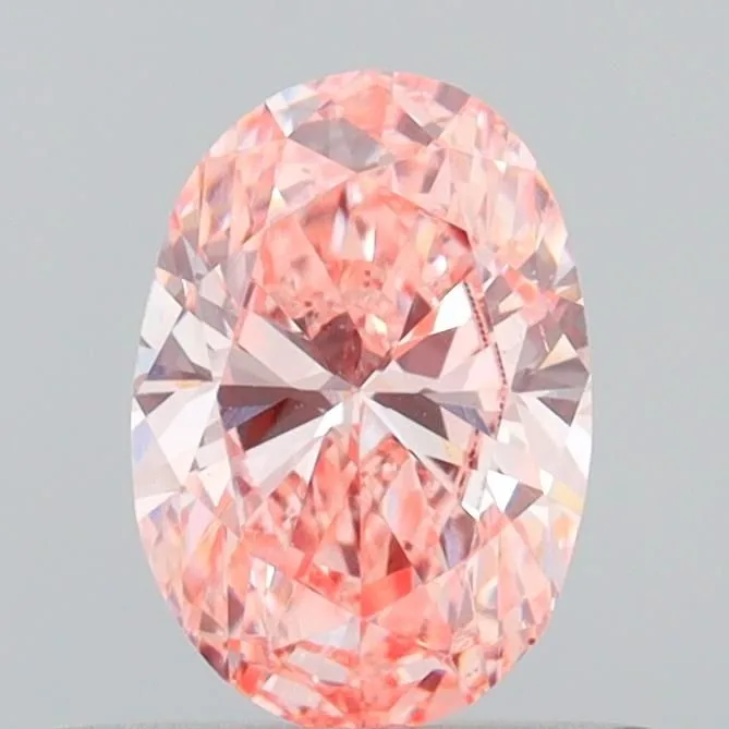 0.57ct OVAL Fancy Vivid Pink VS2 Coloured Lab diamond