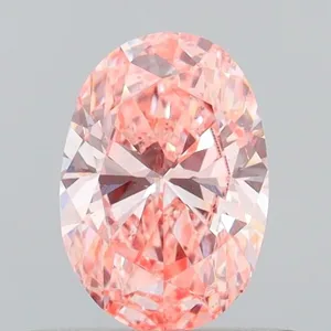 0.57ct OVAL Fancy Vivid Pink VS2 Coloured Lab diamond
