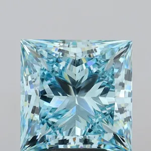 4.9ct PRINCESS Fancy Intense Blue VS1 Coloured Lab diamond