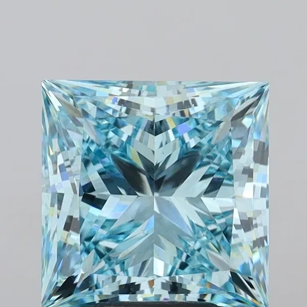 4.9ct PRINCESS Fancy Intense Blue VS1 Coloured Lab diamond