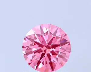 0.93ct ROUND Fancy Vivid Pink VVS2 Coloured Lab diamond