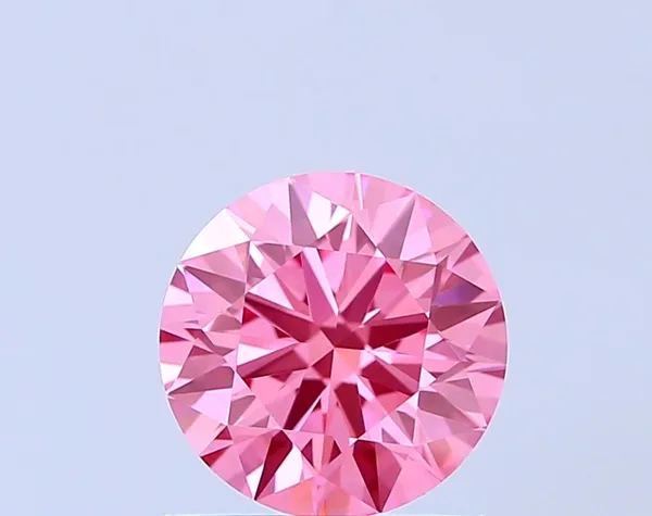 0.93ct ROUND Fancy Vivid Pink VVS2 Coloured Lab diamond