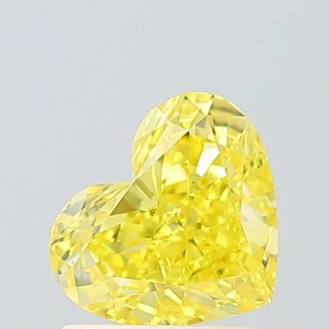 1.31ct HEART Fancy Vivid Yellow VS2 Coloured Lab diamond