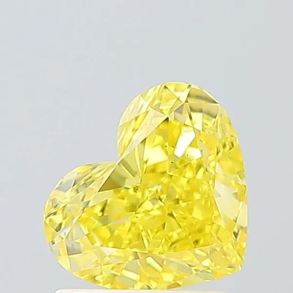 1.31ct HEART Fancy Vivid Yellow VS2 Coloured Lab diamond