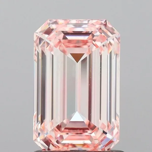 1.3ct EMERALD Fancy Intense Pink VS1 Coloured Lab diamond
