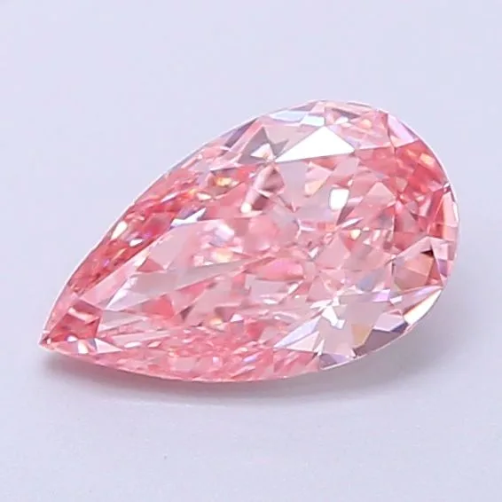 0.85ct PEAR Fancy Vivid Pink VS1 Coloured Lab diamond
