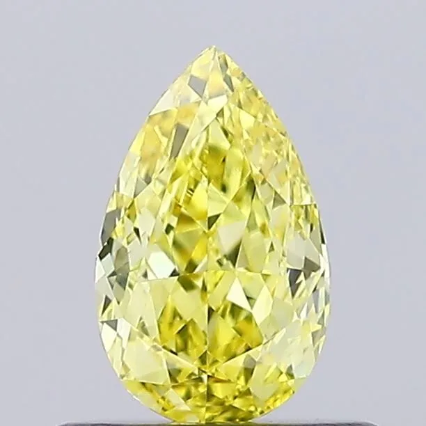 0.55ct PEAR Fancy Vivid Yellow VVS2 Coloured Lab diamond