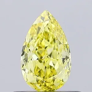 0.55ct PEAR Fancy Vivid Yellow VVS2 Coloured Lab diamond