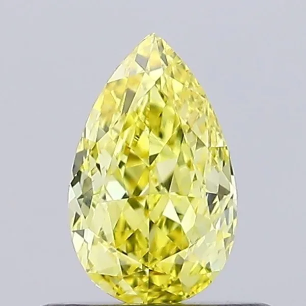 0.55ct PEAR Fancy Vivid Yellow VVS2 Coloured Lab diamond