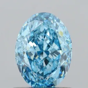 1.03ct OVAL Fancy Vivid Blue VS2 Coloured Lab diamond
