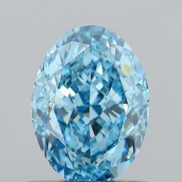1.03ct OVAL Fancy Vivid Blue VS2 Coloured Lab diamond