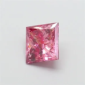 1.53ct PRINCESS Fancy Vivid Pink SI2 Coloured Lab diamond