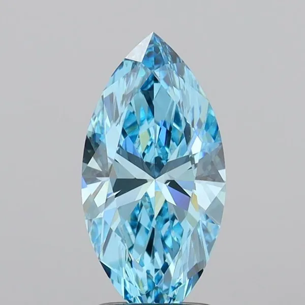 1.76ct MARQUISE Fancy Vivid Blue VVS2 Coloured Lab diamond