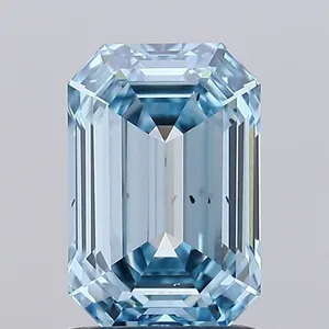 0.92ct EMERALD Fancy Intense Blue VS2 Coloured Lab diamond