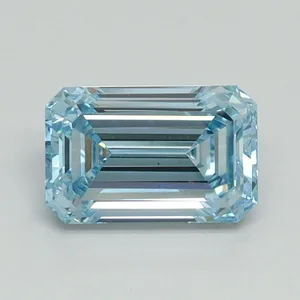 1.09ct EMERALD Fancy Intense Blue VS1 Coloured Lab diamond