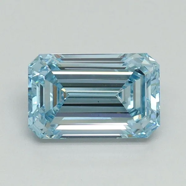 1.09ct EMERALD Fancy Intense Blue VS1 Coloured Lab diamond