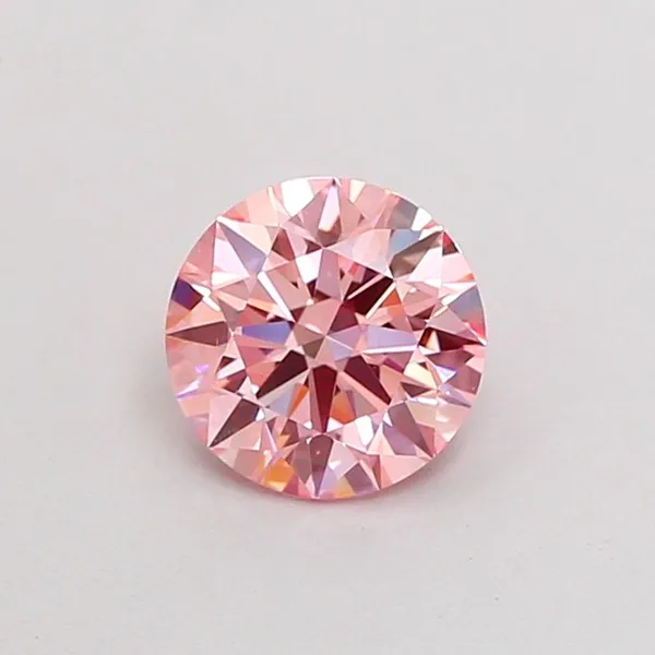 0.97ct ROUND Fancy Intense Pink VS1 Coloured Lab diamond