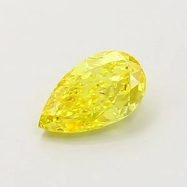 0.56ct PEAR Fancy Vivid Yellow VS1 Coloured Lab diamond